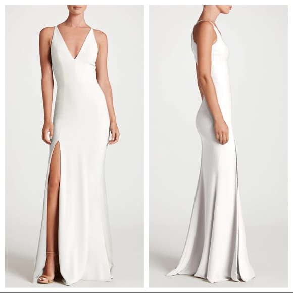 NEW Dress the Population Iris Gown in Off White - Picture 2 of 13